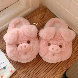 Chausson cochon velours