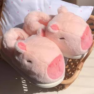 Chaussons capybara rose