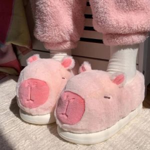 Chaussons capybara rose