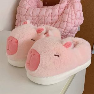Chaussons capybara rose
