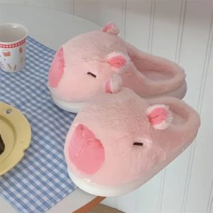 Chaussons capybara rose