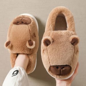Chaussons fourrure capybara