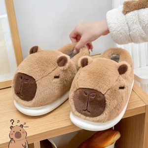 Chaussons fourrure capybara