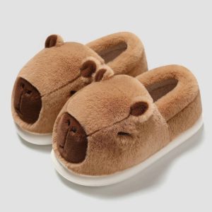 Chaussons fourrure capybara