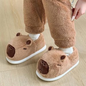 Chaussons fourrure capybara