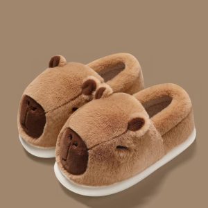 Chaussons fourrure capybara