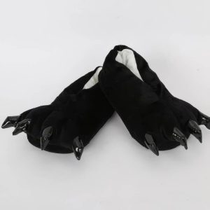 Chaussons noir léopard