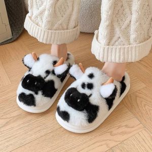 Chaussons vache en velours