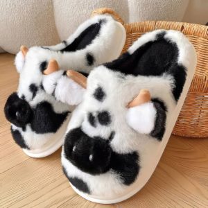 Chaussons vache en velours
