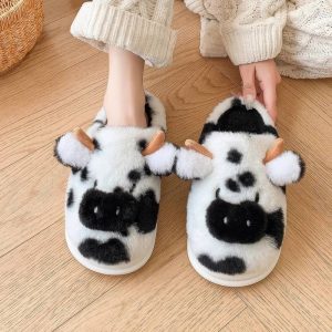 Chaussons vache en velours