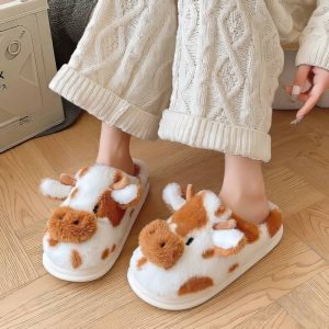 Chaussons vache marron