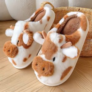 Chaussons vache marron