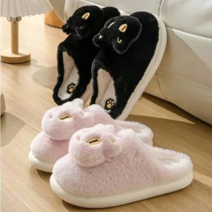 Pantoufle chat en coton