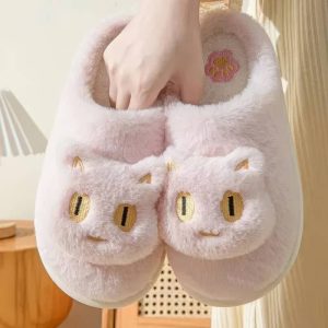 Pantoufle chat en coton