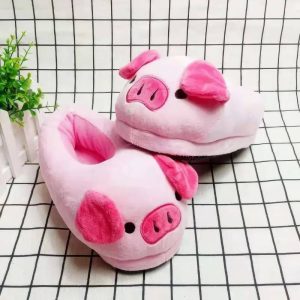 Pantoufle cochon velours