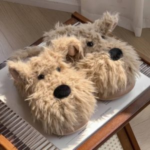 Pantoufle peluche chien