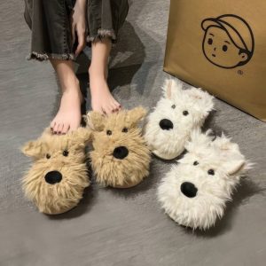 Pantoufle peluche chien