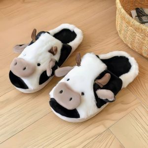 Pantoufle vache velours