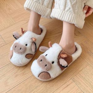 Pantoufle vache velours