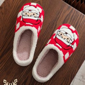 Pantoufles de noël rouge
