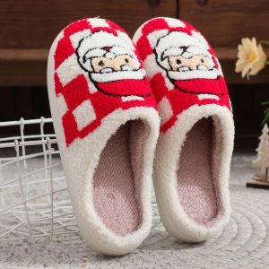 Pantoufles de noël rouge