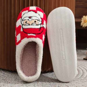 Pantoufles de noël rouge