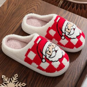 Pantoufles de noël rouge