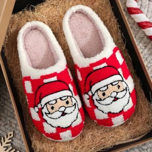 Pantoufles de noël rouge