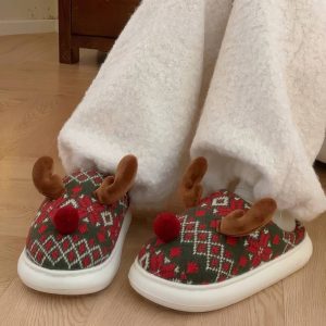 Pantoufles rennes de noël